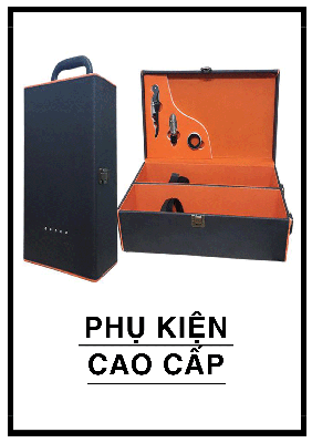 Hộp da đôi đen cam 3 phụ kiện